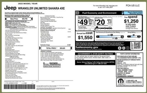 2022 Jeep Wrangler Unlimited 4xe Sahara