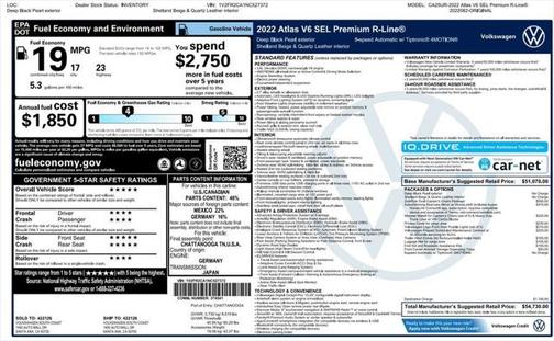 2022 Volkswagen Atlas 3.6L SEL Premium