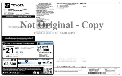 2025 Toyota 4Runner SR5