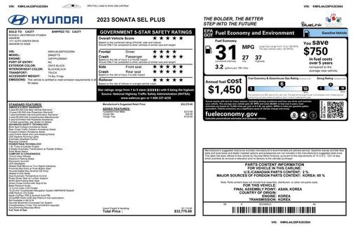Onyx Black 2023 Hyundai SONATA SEL Plus