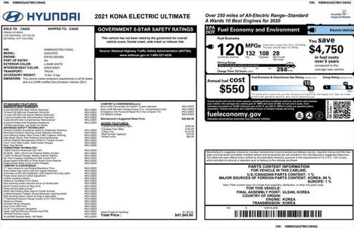 2021 Hyundai KONA EV Ultimate