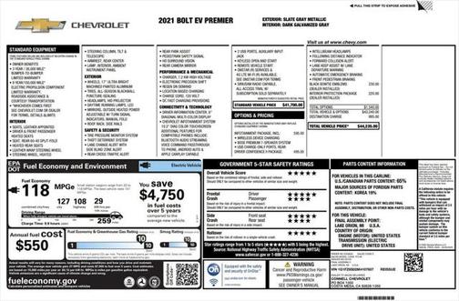 2021 Chevrolet Bolt EV FWD Premier