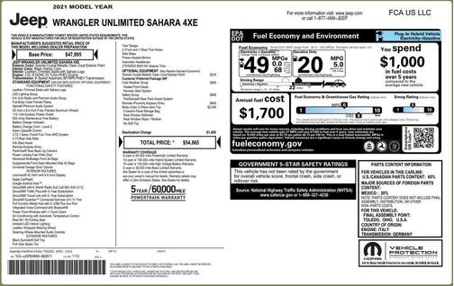 2021 Jeep Wrangler Unlimited 4xe Sahara