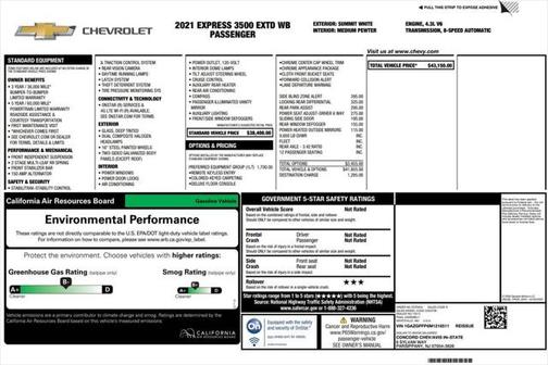 2021 Chevrolet Express 3500 RWD 3500 Extended Wheelbase LT