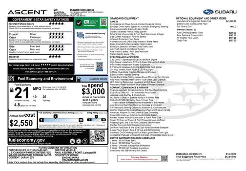 Crystal White Pearl 2024 Subaru Ascent Onyx Edition 7-Passenger