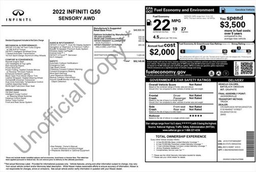 2022 INFINITI Q50 3.0t SENSORY