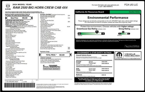 2024 RAM 2500 Big Horn Crew Cab 4x4 6'4' Box