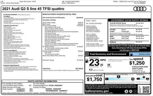 2021 Audi Q3 45 S line Premium Plus