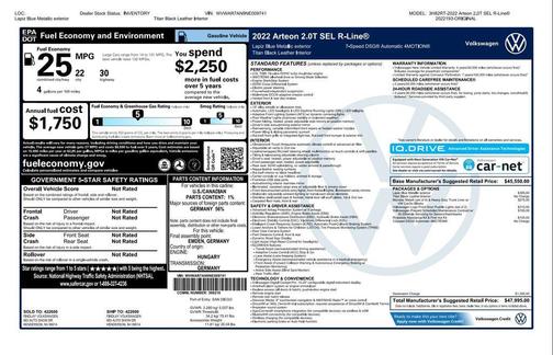 2022 Volkswagen Arteon 2.0T SEL R-Line 4MOTION