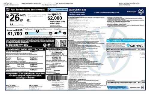 2022 Volkswagen Golf R 2.0T DSG
