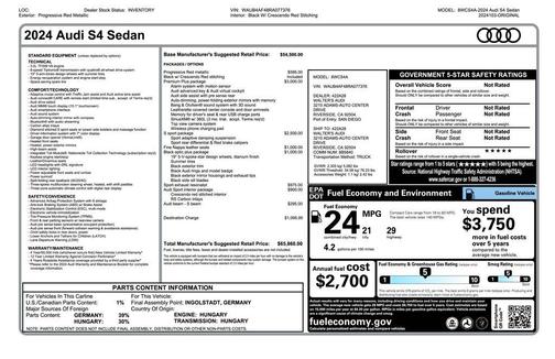2024 Audi S4 Premium Plus TFSI quattro Tiptronic