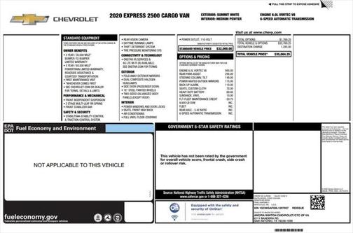 2020 Chevrolet Express 2500 RWD 2500 Regular Wheelbase WT