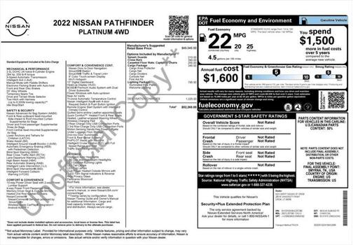 2022 Nissan Pathfinder Platinum 4WD