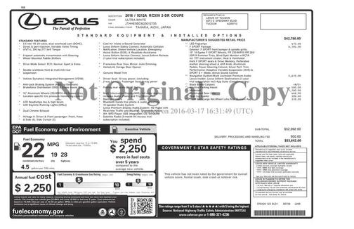 2016 Lexus RC 350 Base