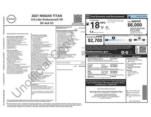 Deep Blue Pearl Metallic 2021 Nissan Titan SV