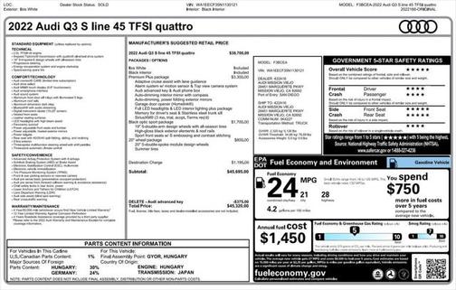 2022 Audi Q3 45 S line Premium Plus