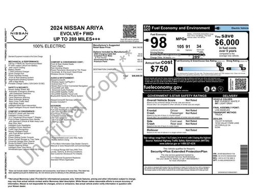 Everest White Pearl Tricoat 2024 Nissan ARIYA EVOLVE+