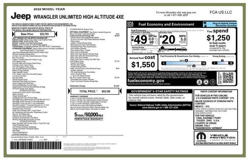 2022 Jeep Wrangler Unlimited 4xe Sahara High Altitude