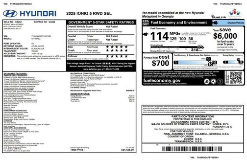 Atlas White 2025 Hyundai IONIQ 5 SEL
