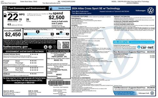 2024 Volkswagen Atlas Cross Sport 2.0T SE w/Technology 4MOTION