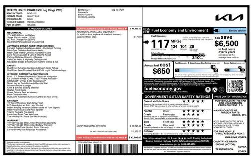 Gravity Blue 2024 Kia EV6 Light Long Range