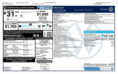 2024 Volkswagen Taos 1.5T S