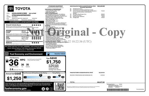 Magnetic Gray Metallic 2023 Toyota Highlander Hybrid XLE