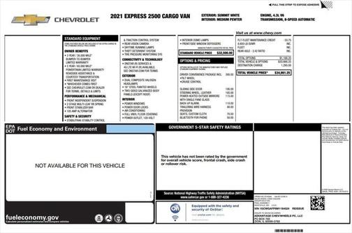 2021 Chevrolet Express 2500 RWD 2500 Regular Wheelbase WT