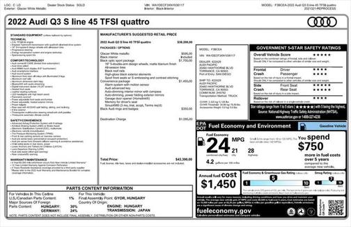 2022 Audi Q3 45 S line Premium