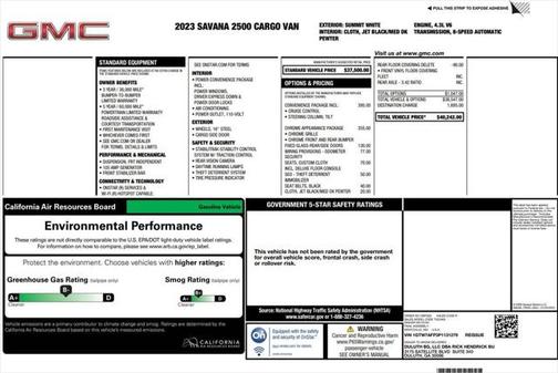 2023 GMC Savana 2500 Work Van