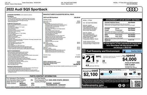 2022 Audi SQ5 3.0T Prestige