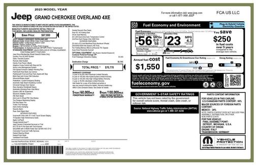 Bright White Clearcoat 2023 Jeep Grand Cherokee 4xe Overland