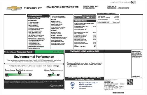 2022 Chevrolet Express 2500 RWD 2500 Regular Wheelbase WT