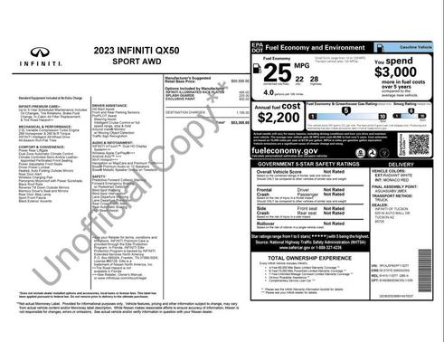Radiant White 2023 INFINITI QX50 SPORT AWD