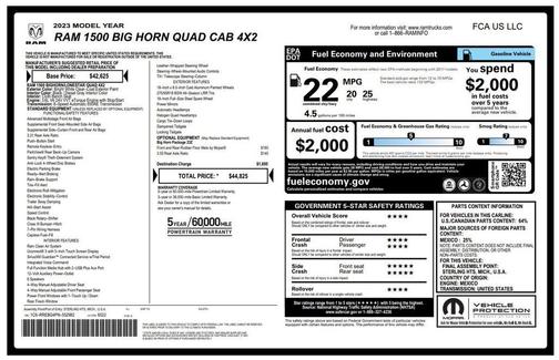 Bright White Clearcoat 2023 RAM 1500 Big Horn/Lone Star
