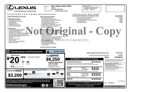 2024 Lexus IS 500 F SPORT Performance Premium