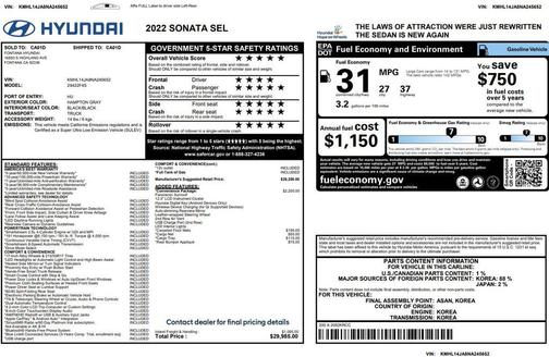 2022 Hyundai SONATA SEL
