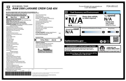 2019 RAM 2500 Laramie Crew Cab 4x4 6'4' Box