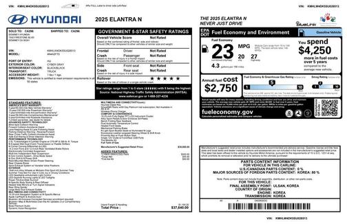 Cyber Gray 2025 Hyundai ELANTRA N Base