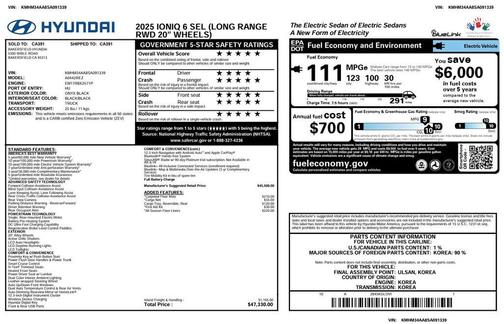 2025 Hyundai IONIQ 6 SEL