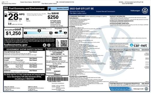 2022 Volkswagen Golf GTI 1.4T TSI