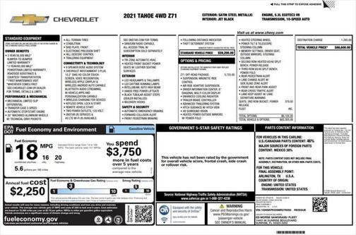 2021 Chevrolet Tahoe 4WD Z71