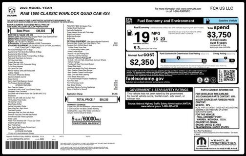 2023 RAM 1500 Classic Warlock Quad Cab 4x4 6'4' Box