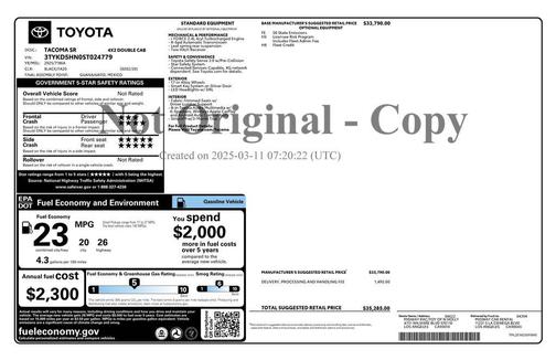 2025 Toyota Tacoma SR