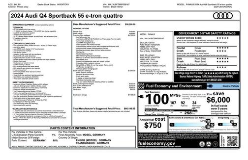 2024 Audi Q4 e-tron Sportback Premium Plus 55 quattro