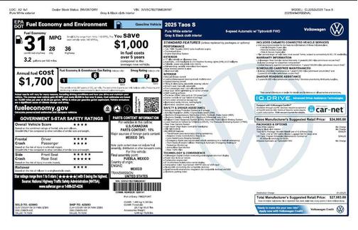 2025 Volkswagen Taos 1.5T S
