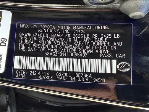 2020 Lexus ES 350 F Sport