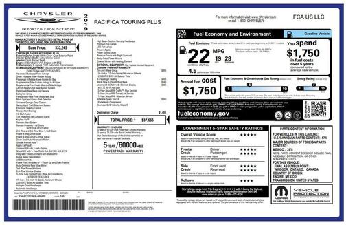 Bright White Clearcoat 2019 Chrysler Pacifica Touring Plus