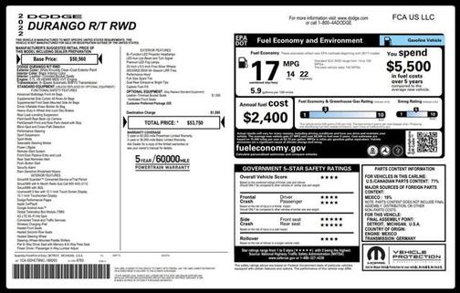 2022 Dodge Durango R/T RWD