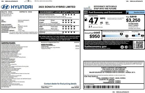 2023 Hyundai SONATA Hybrid Limited